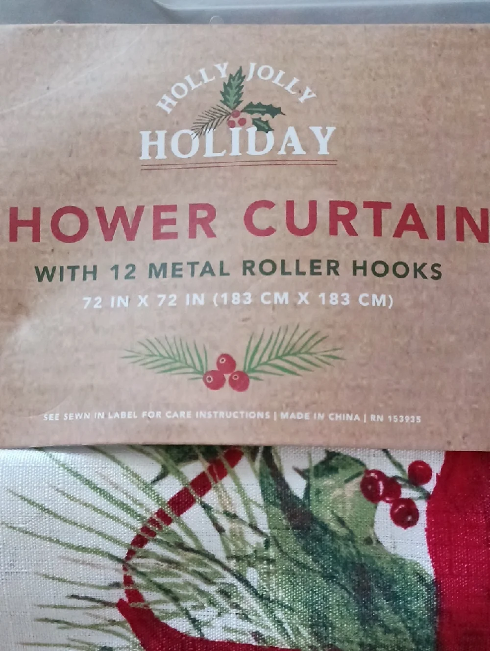 Holiday Poinsettia Shower Curtain 72